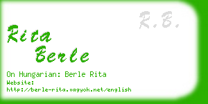 rita berle business card